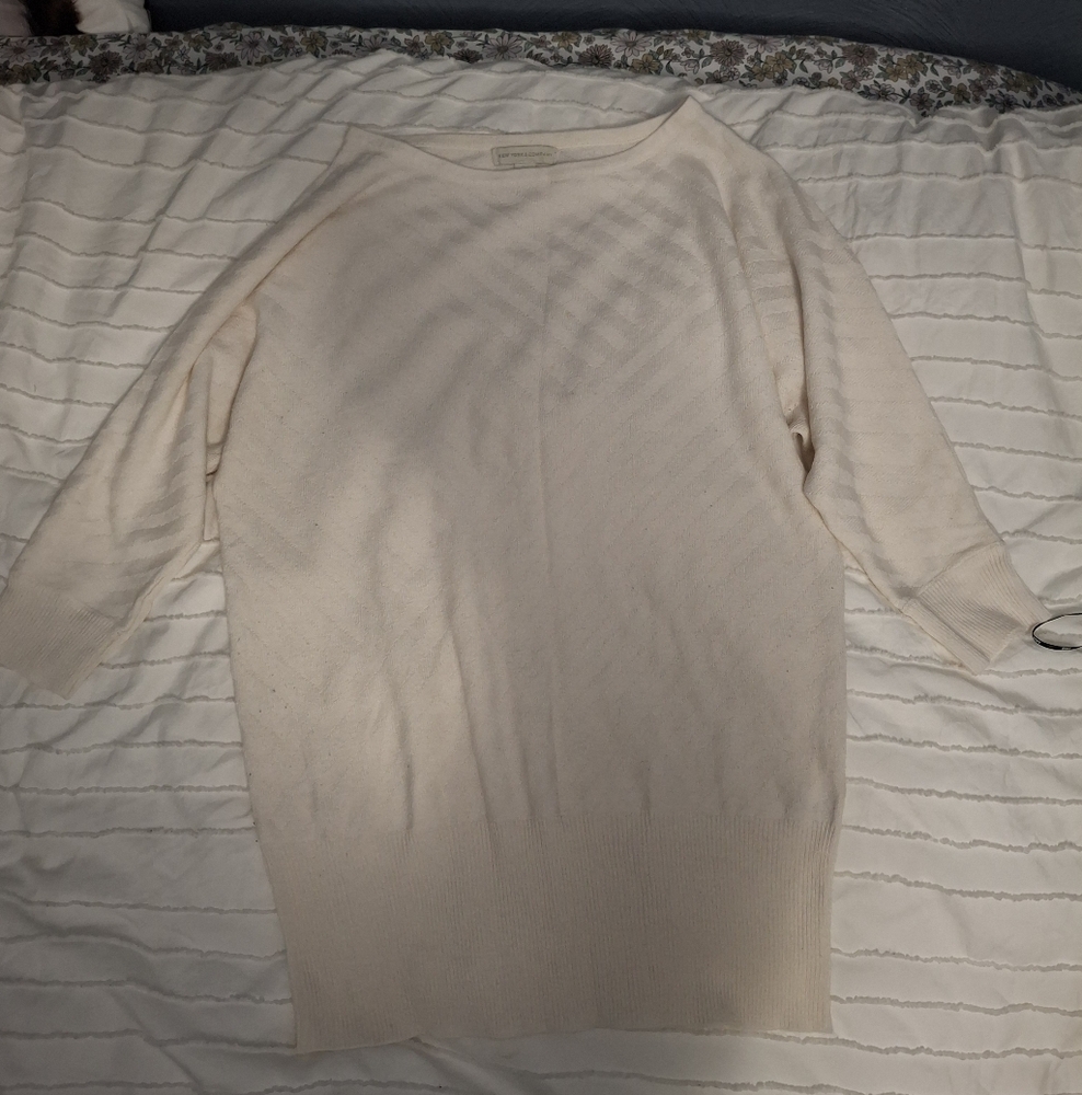 New York & Company Cream Knit Sweater